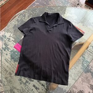 Prada Men's Black Vintage Polo Shirt